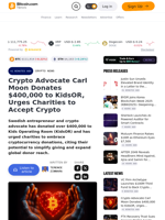 Crypto Advocate Carl Moon Donates $400,000 to KidsOR, Urges Charities to Accept Crypto – Crypto News Bitcoin News