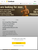 IG Group Buys Majority Stake in Australian Crypto Exchange Independent Reserve for $72M