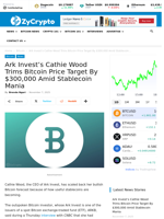 Ark Invest’s Cathie Wood Trims Bitcoin Price Target By $300,000 Amid Stablecoin Mania ⋆ ZyCrypto