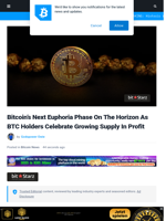 Bitcoin's Next Euphoria Phase On The Horizon As BTC Holders Celebrate Growing Supply In Profit | Bitcoinist.com