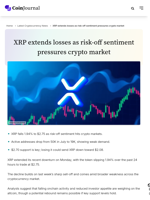 XRP extends losses as risk-off sentiment pressures crypto market - CoinJournal