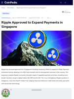 Ripple Approved to Expand Payments in Singapore