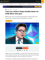 ETH $12K Would Not Be 'Blow Off Top,' Says Tom Lee