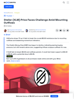 Steller (XLM) Price Faces Resistance Amid Increasing Outflows