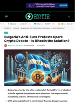 Bulgaria's Anti-Euro Protests Spark Crypto Debate – Is Bitcoin the Solution? - Crypto News Flash