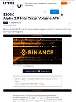 $206,000,000 in 24 Hours: Binance Alpha 2.0 Hits Crazy Volume ATH