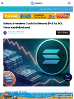 Solana Investors Cash Out Nearly $1-B As SOL Tests Key Price Level