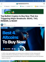 Top Bullish Cryptos to Buy Now That Are Triggering Major Breakouts: BDAG, TAO, RENDER, & NEAR! 