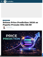 Solana Price Prediction 2026 as Pepeto Presale Hits $8.1M - TechBullion
