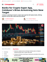 Banks for Crypto Super App, Coinbase's Brian Armstrong Sets New Target - Coinspeaker