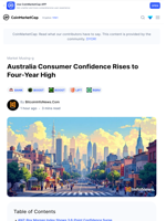 Australia Consumer Confidence Rises to Four-Year High: Guest Post by BitcoinInfoNews.Com | CoinMarketCap