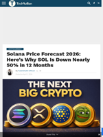 Solana Price Forecast 2026: Here’s Why SOL Is Down Nearly 50% in 12 Months - TechBullion