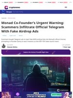 Monad Airdrop Scam: Co-Founder Issues Urgent Telegram Warning