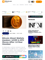 Bitcoin Ghost Wallets Awaken: $33M in BTC Moves After 12-Year Slumber – Crypto News Bitcoin News