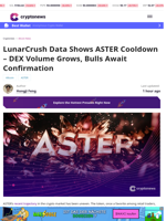 LunarCrush: ASTER Cools as DEX Volume Grows