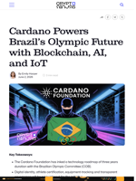 Cardano Powers Brazil’s Olympic Future with Blockchain, AI, and IoT