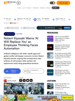 Robert Kiyosaki Warns 'AI Will Replace You' as Employee Thinking Faces Automation – Featured Bitcoin News