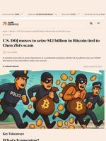 U.S. DOJ moves to seize $12 billion in Bitcoin tied to Chen Zhi’s scam - AMBCrypto