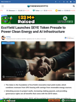 EcoYield Launches $EYE Token Presale to Power Clean Energy and AI Infrastructure - TheNewsCrypto