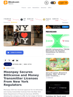 Moonpay Secures Bitlicense and Money Transmitter Licenses From New York Regulators – News Bytes Bitcoin News