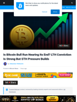 Is Bitcoin Bull Run Nearing Its End? LTH Conviction Is Strong But STH Pressure Builds | Bitcoinist.com