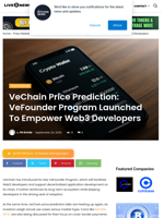 VeChain Price Prediction: VeFounder Program Launched To Empower Web3 Developers | Live Bitcoin News