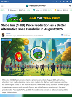 Shiba Inu (SHIB) Price Prediction as a Better Alternative Goes Parabolic in August 2025