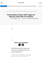 PhoenixReborn Shares XRP Targets for February 2026 After $1.10 Bottom