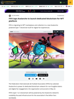 FIFA taps Avalanche to launch dedicated blockchain for NFT platform