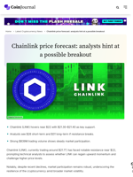 Chainlink price forecast: analysts hint at a possible breakout - CoinJournal