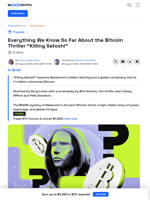 New Thriller ‘Killing Satoshi’ Explores Bitcoin’s Secret Creator