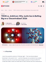 TRON vs. Arbitrum: Justin Sun Is Betting Big on 'Decentralized' 2026