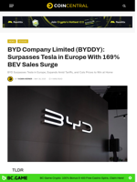 BYD Company Limited (BYDDY): Surpasses Tesla in Europe With 169% BEV Sales Surge