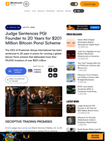 Judge Sentences PGI Founder to 20 Years for $201 Million Bitcoin Ponzi Scheme – Crypto News Bitcoin News