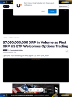 $7,050,000,000 XRP in Volume as First XRP US ETF Welcomes Options Trading - U.Today