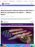 Massachusetts' Bitcoin Reserve Bill Hits a Wall as Lawmakers Go Silent — What's Next?