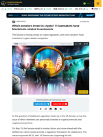 Which senators invest in crypto? 11 lawmakers have blockchain-related investments