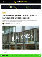 Autodesk Inc. (ADSK) Stock: Q2 2026 Earnings and Guidance Boost