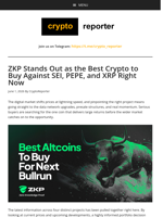 ZKP Stands Out as the Best Crypto to Buy Against SEI, PEPE, and XRP Right Now