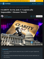 CLARITY Act by July 4 ‘Logistically Impossible’: Eleanor Terrett