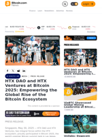 HTX DAO and HTX Ventures at Bitcoin 2025: Empowering the Global Rise of the Bitcoin Ecosystem – Press release Bitcoin News