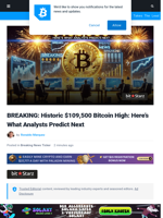 BREAKING: Historic $109,500 Bitcoin High: Here’s What Analysts Predict Next | Bitcoinist.com