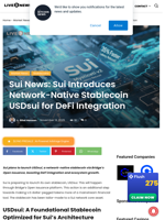 Sui News: Sui Introduces Network-Native Stablecoin USDsui for DeFi Integration | Live Bitcoin News