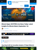 Live Bitcoin Hyper Updates Today: Bitcoin Prediction Today as PayPal Plans Crypto Support for P2P Payments, Base Plans Native L2 Token, and More...