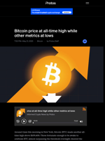 Bitcoin price at all-time high while other metrics at lows