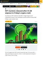 NFT Market Rebounds After $1.2B Wipeout in Friday’s Crypto Crash
