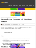 Ethereum Price at Crossroads: $4K Retest Could Define Q4