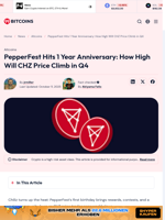 PepperFest Hits 1 Year Anniversary: How High Will CHZ Price Climb in Q4 - 99Bitcoins