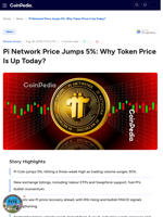 Pi Network Price Jumps 5%: Why Token Price Is Up Today?
