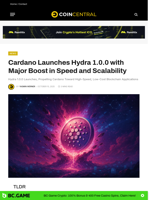Cardano Launches Hydra 1.0.0 with Major Boost in Speed and Scalability